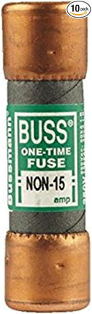 BUSSMANN FUSES NON-15 250V K5 One-Time 15 Amp Low-Voltage Cartridge Fuse