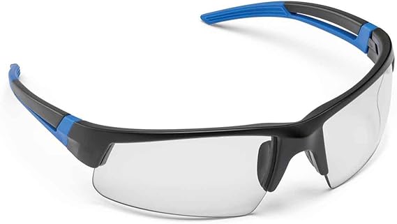 Miller 272190 Spark Safety Glasses, Clear Lens, Black/Blue Frame