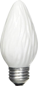 GE LIGHTING 75338 Medium Base Flame Shaped Decorative Bulb, 25W/120V, White Finish, Incandescent 2-Pack,
