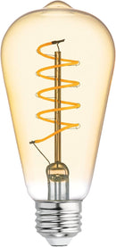 GE Vintage Style LED Light Bulb, 60 Watt, Amber Finish, ST19 Edison Style Bulb (1 Pack)