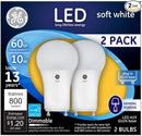 GE Lighting 93095629 LED Bulb, A19, 800 Lumens, 10-Watt, 2-Pk. - Quantity 1