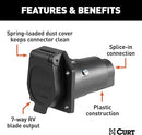 CURT 58150 Vehicle-Side 7-Pin RV Blade Trailer Wiring Harness Connector