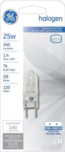 GE 97664 25-Watt 240-Lumen Specialty T4 Halogen Light Bulb, Clear, 2-Pack