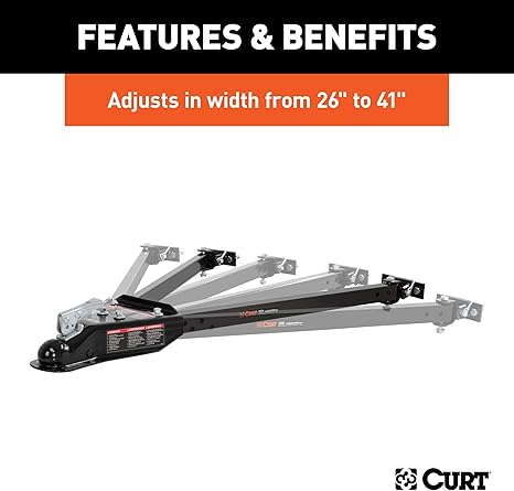 CURT 19745 Universal Car RV Tow Bars for Flat or Dinghy Towing, 5,000 lbs, 2-Inch Coupler