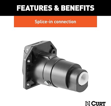 CURT 58150 Vehicle-Side 7-Pin RV Blade Trailer Wiring Harness Connector