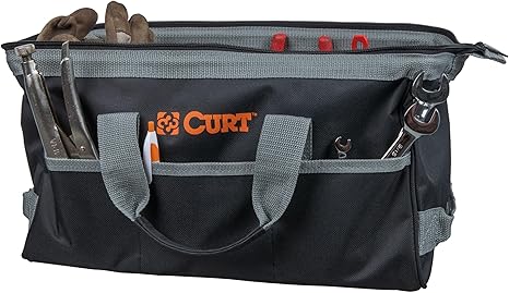 CURT 70004 Towing Accessories Storage Tool Bag, 14 Pockets, Reinforced Webbing