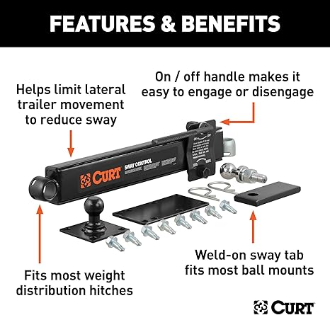 CURT 17200 Trailer Anti-Sway Bar Control Kit