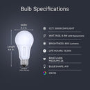Feit Electric LED Dusk-to-Dawn Light Bulb, A19 60W Equivalent, 5CCT, Non-Dimmable, E26 Medium Base, 90 CRI, 800 Lumens, Adjustable White, 13 Years Lifetime, OM60/5CCTCA/DD/LEDI