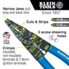 Klein Tools Long Nose Multi Tool Wire Stripper, Wire Cutters, Crimping Tool, 10-22 AWG, 8-1/4 in, Blue