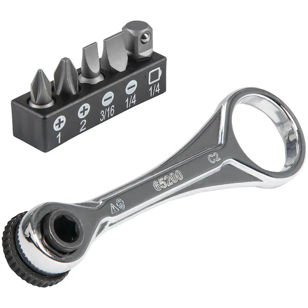 Klein Tools 1/4 in Drive 72 Geared Teeth Hand Ratchet