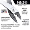 Klein Tools Crimping and Cutting Tool for Connectors, 10 to 22 AWG, 9-3/4 in, Red