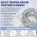 Dryer Heater Element Replaces Samsung Dc4700019A Supco