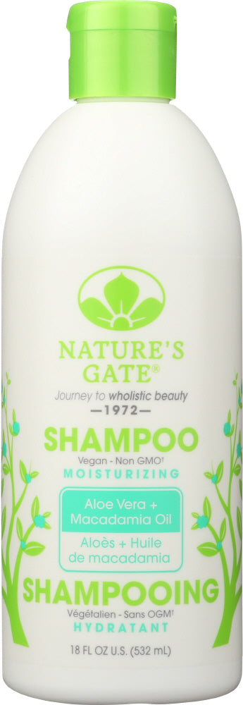 NATURES GATE: Moisturizing Shampoo Aloe Vera + Macadamia Oil, 18 oz