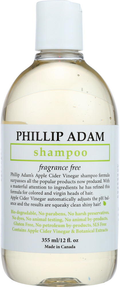 PHILLIP ADAM: Unscented Apple Cidar Vinegar Shampoo, 12 oz