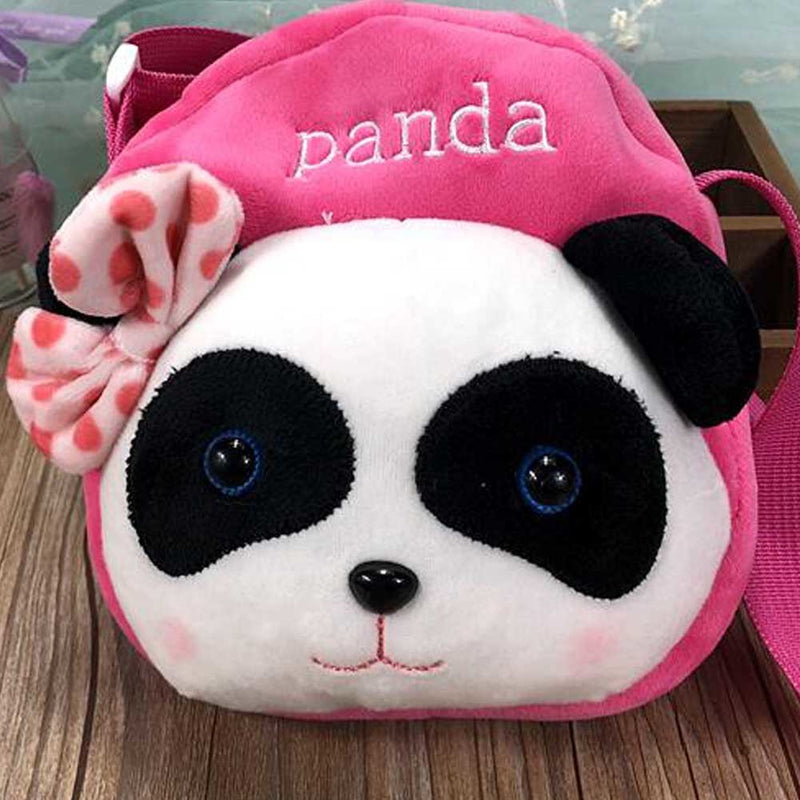 Pink Panda Kids Backpack Cute Plush Crossbody Bag Snack Bag Go Out Decor Small Bag