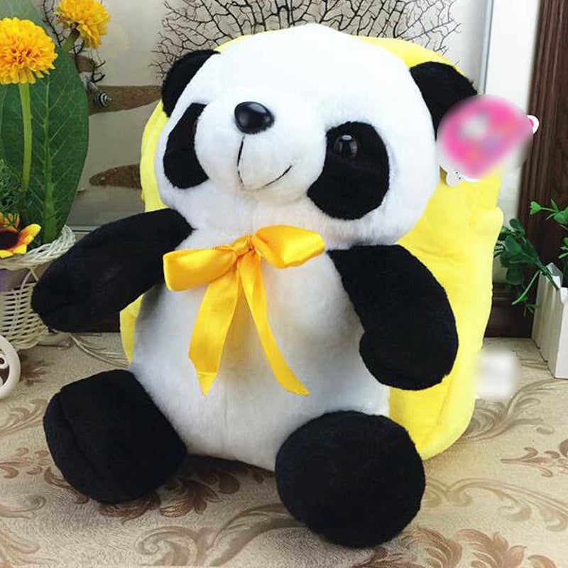 Yellow Cute Plush Panda Kids Shoulder Bag Travel Snacks Backpack Small School Bag