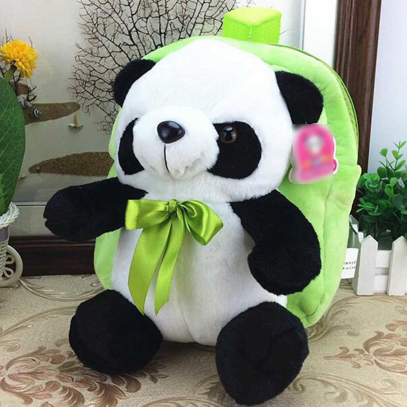 Green Cute Plush Panda Kids Shoulder Bag Travel Snacks Backpack Small School Bag