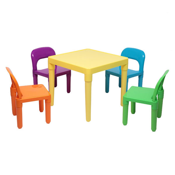 Set of Plastic Table And Chair for Children, One Desk And Four Chairs (50x50x46cm) YF