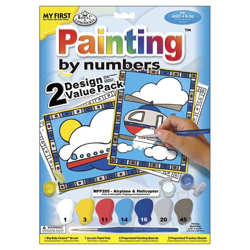 My First Paint By Number Kit 8.75"X11.375" 2/Pkg-Airplane & Helicopter