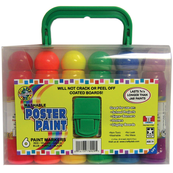 Washable Poster Paint Markers 1.6oz 6/Pkg-Assorted Colors