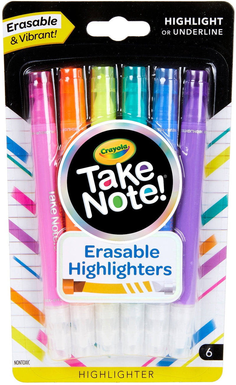 Crayola Take Note! Erasable Highlighters 6/Pkg-