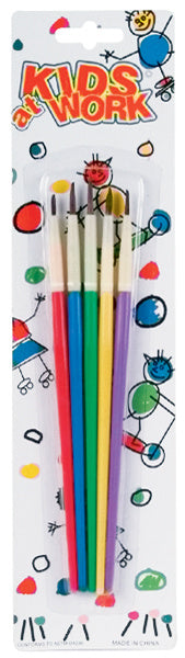 Kids At Work Paintbrushes-Synthetic Bristle 5/Pkg