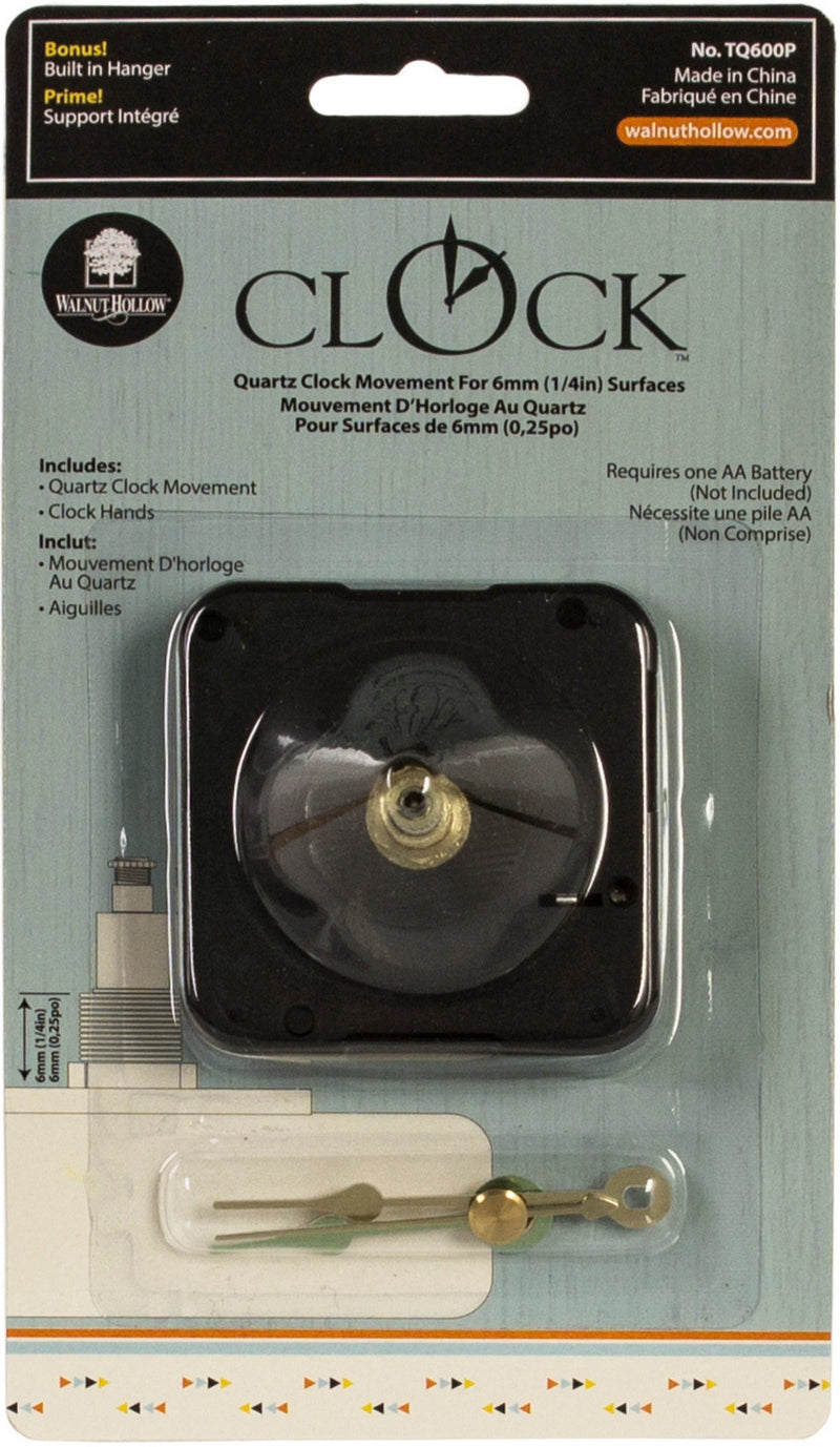 Quartz Clock Movement-For .25" Surfaces