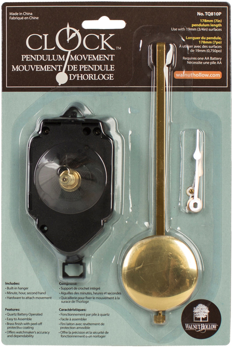 Pendulum Clock Movement 7"-For .75" Surfaces