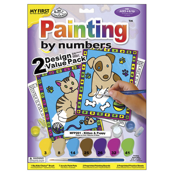 My First Paint By Number Kit 8.75"X11.375" 2/Pkg-Kitten & Puppy