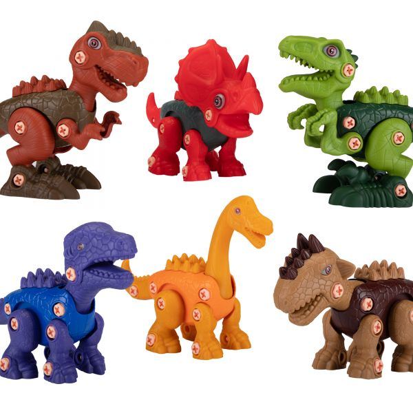 6-in-1 Take Apart Dinosaur Toys with Electric Drill for Kids of 3 and 3 Years Above, Colorful XH