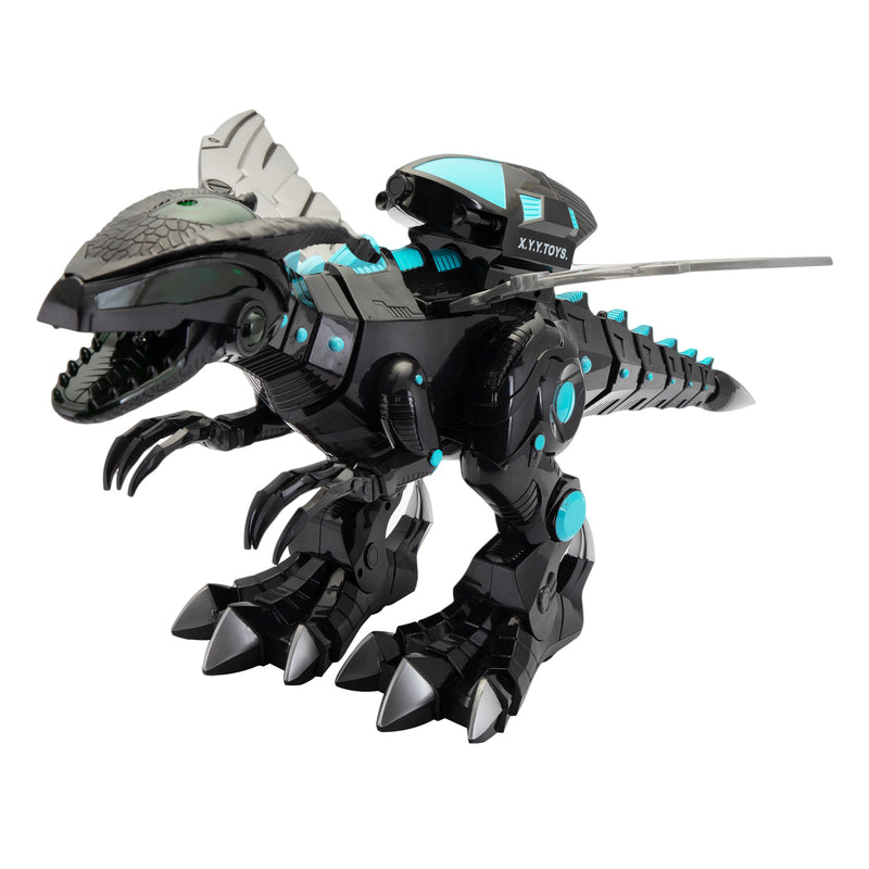 Remote Control Dinosaur Toy, Intelligent Dinosaur Robot with Spray Mist and Battle Mode for Toddler 3-10 Year Old,Black XH