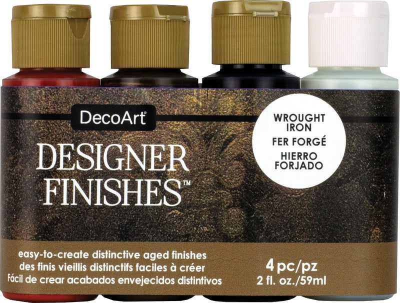 DecoArt Designer Finishes Paint Pack 4/Pkg-Wrought Iron