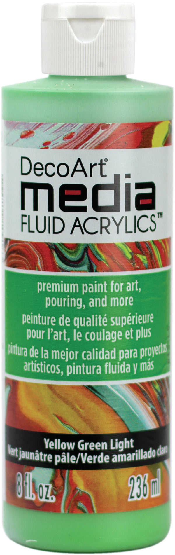 DecoArt Media Fluid Acrylics Paint 8oz-Yellow Green Light