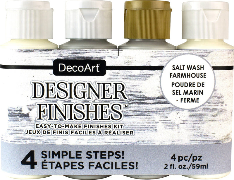 DecoArt Designer Finishes Paint Pack 4/Pkg-Salt Wash Farmhouse