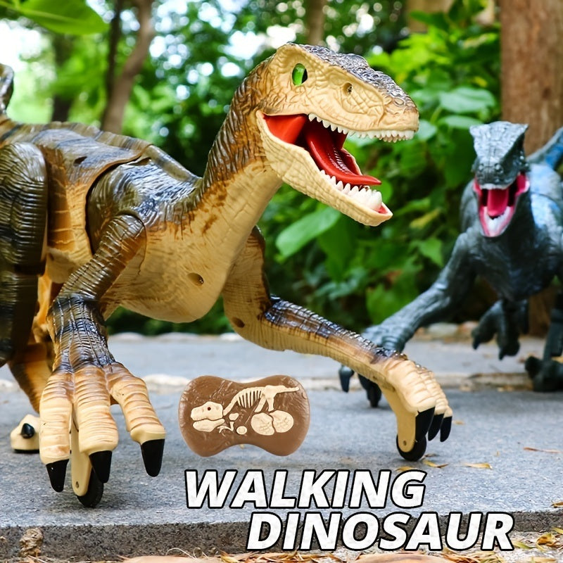 2.4G Remote Control Dinosaur Velociraptor Toy Electric Walking Dragon Toys; Gift Box Packaging For Boy; Children Christmas Gifts