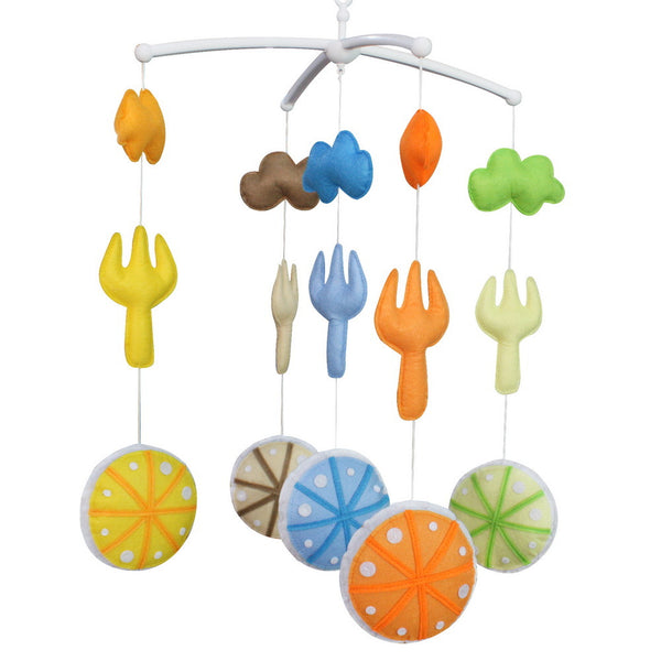 Colorful Orange Baby Crib Mobile Infant Room Hanging Toy Nursery Bed Decor Baby Girls Musical Mobile