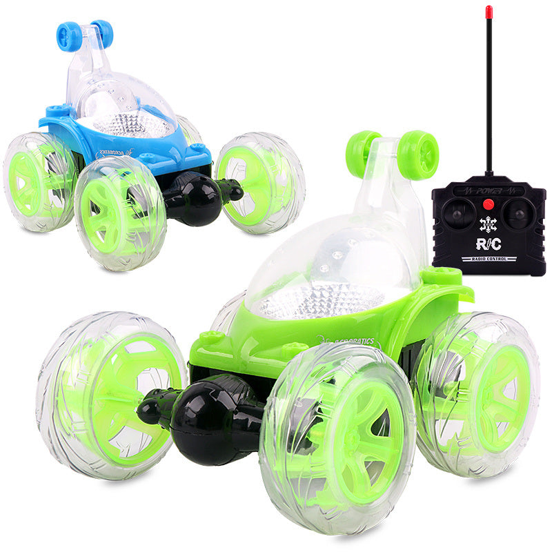 18cm Children's Remote Control Toy Car Large Size 360° Rotating Dumper Car Stunt Car With Lights And Music