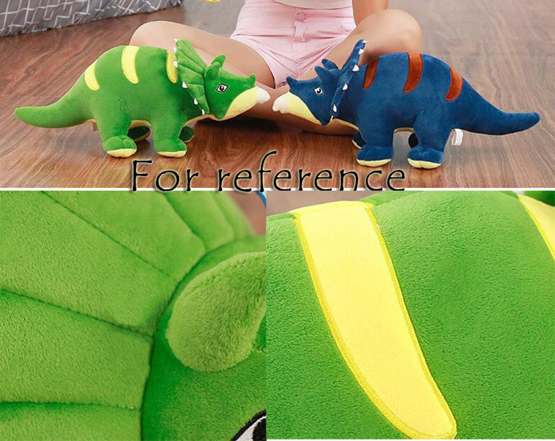 Triceratops Plush Toy Blue Stuffed Soft Dinosaur Toy for Kids Festival Gift Home Decor