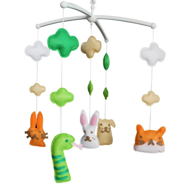 Baby Crib Mobile Animal Musical Crib Mobile Nursery Room Hanging Decor Toy Snake Rabbit Dog Cat