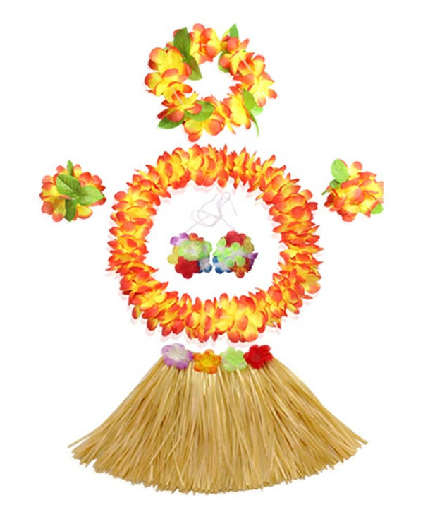 Hawaiian Hula Dance Dresses Set Kids' Party Costume