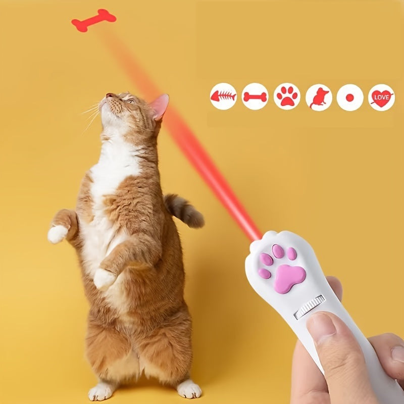 Laser Pointer Interactive Cat Chase Toy; USB Rechargeable Red Laser Light Pointer Training Tool