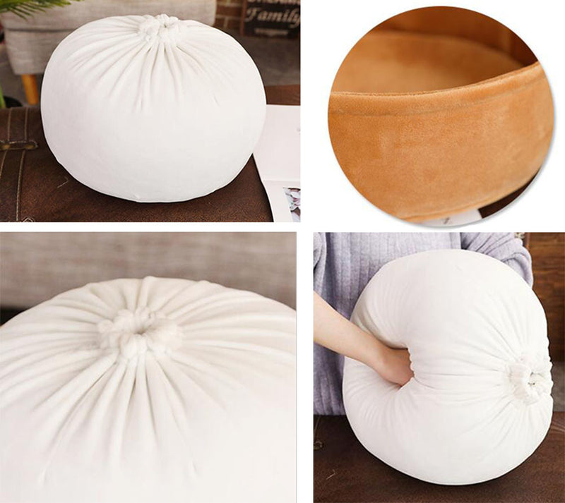 Simulation Chinese Soup Steamed Bun Gourmet Plush Toy for Festival Sofa Decor 35cm, White