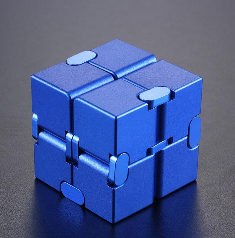 Stress Relief Toy Premium Metal Infinity Cube Portable Decompresses Relax Toys for Adults Men Women