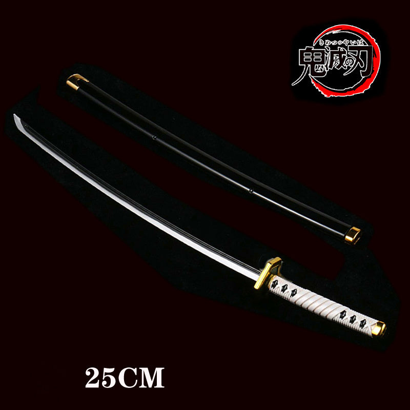 Kimetsu no Yaiba Sword Weapon Demon Slayer Satoman Tanjiro Cosplay Sword 1:1 Anime Ninja Knife Wood 25cm Katana Prop