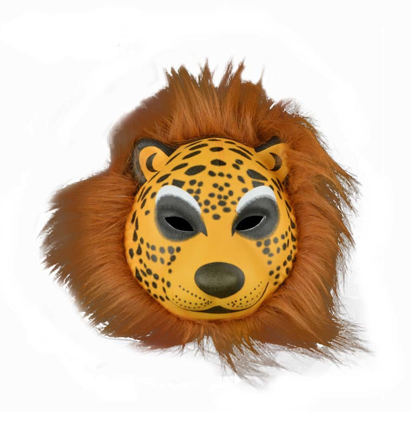 Funny Brown Leopard Mask Pretend Play Plastic Halloween Party Novelty Face Mask