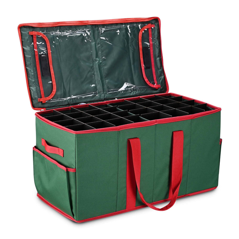 128 Balls Christmas Ornament Storage Box Green