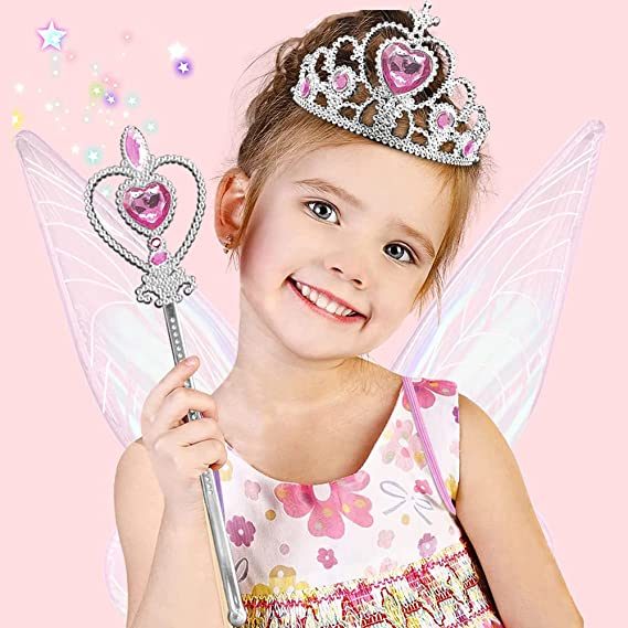 Angel wings headband fairy stick three-piece set; Fairy Wings Dress Up Sparkling Sheer Wings for Kids Girls Women