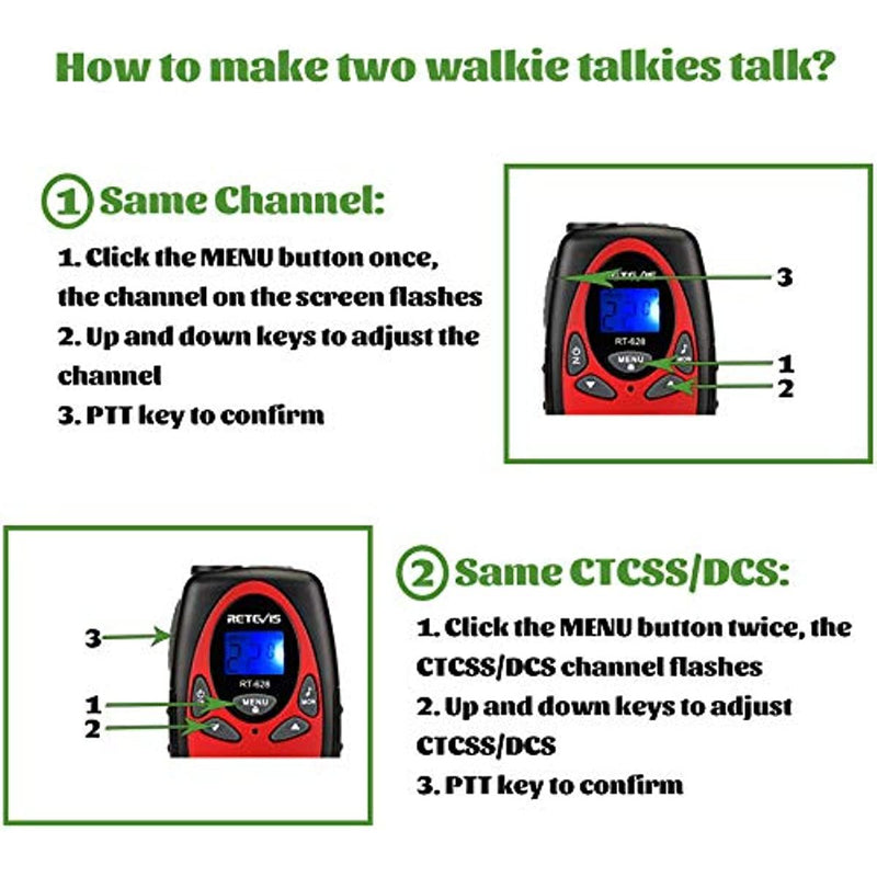 Retevis RT628 Walkie Talkies for Kids; Toys for 5-13 Year Old Boys Girls; Key Lock; Crystal Voice; Easy to Use; Long Range Walky Talky for Camping Hiking(Red; 2 Pack)