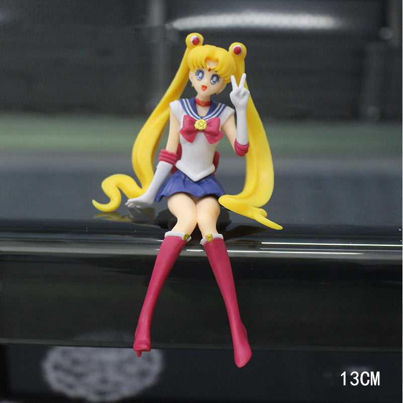 Sailor Moon Decoration Moon Warrior Cartoon Doll Scene Water Ice Moon Doll Sailor Moon Doll PVC Collectible Toy