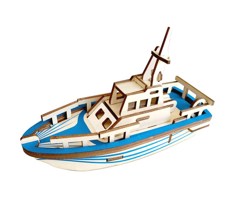 Lifeboat Wooden 3D Model Puzzle Kids DIY Jigsaw Assembly Building Blocks